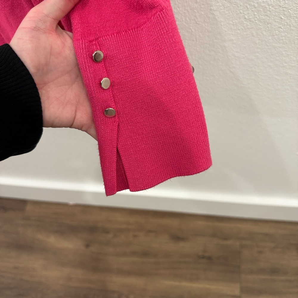 White House Black Market Fuchsia Open Front Cardigan - Picture 5 of 6